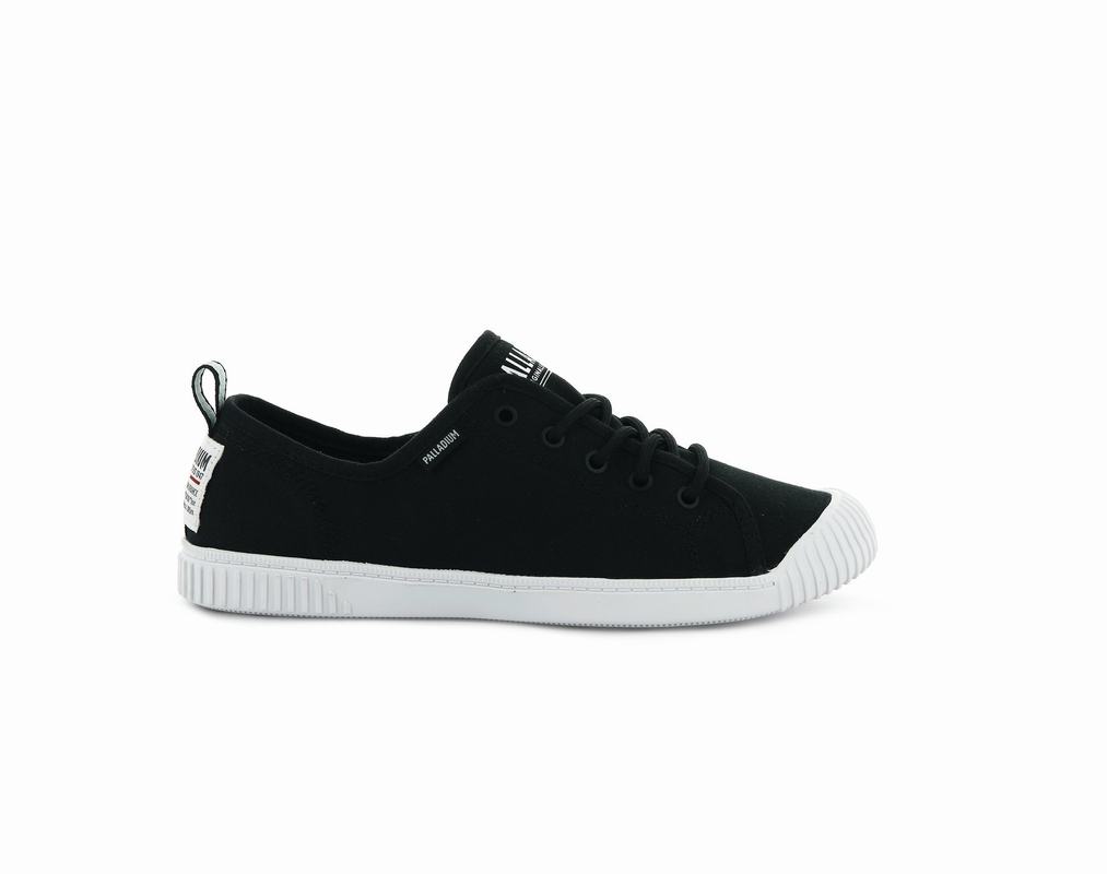 Palladium Easy Lace Canvas Damen Niedrige Sneaker Schwarz ||951208-CDZ||